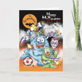 Oma, Halloween Monsters, met voetbal Kaart (Voorkant)