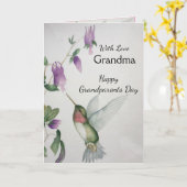 Oma Happy Grootouders Dag Hummingbird Kaart (Gele Bloem)