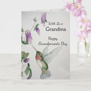 Oma Happy Grootouders Dag Hummingbird Kaart