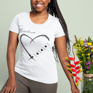 Oma Hart Grootkinderen Naam minimaal eenvoudig T-shirt