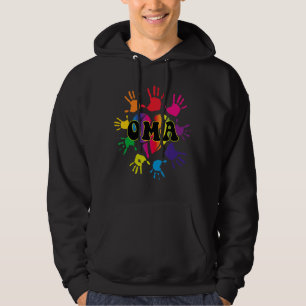 Oma hart hand print Kinder handafdruk oma moeder Hoodie