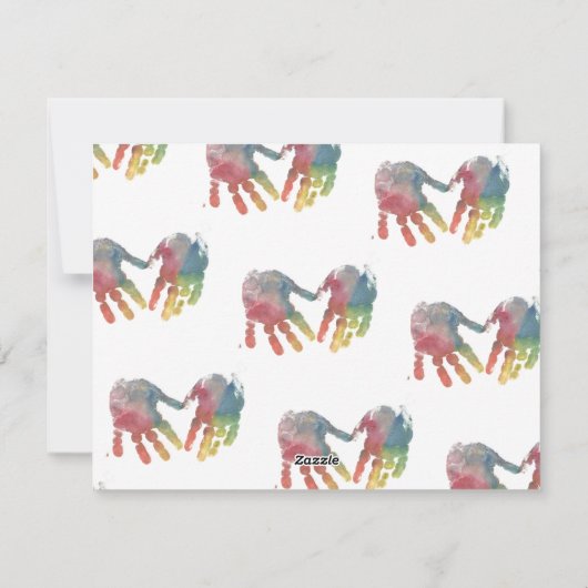 Oma hart handafdrukken Valentijnsdag Feestdagenkaart (Achterkant)