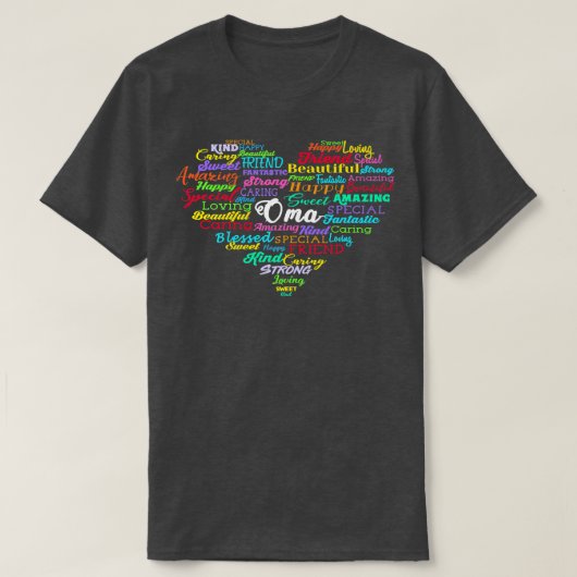 Oma Heart German Grandma Kerstmis Moeder T-shirt (Design voorkant)