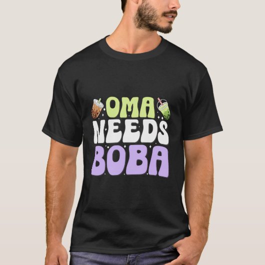 Oma heeft Boba Boba Lovers Bubble Tea Kostuum Thee T-shirt (Voorkant)
