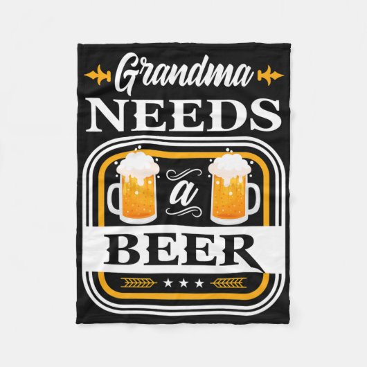 Oma heeft een bierbride nodig en bruindrenkers fleece deken (Voorkant)
