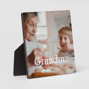 Oma heeft een modern foto-cadeau opgezet fotoplaat