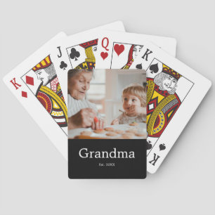 Oma heeft een modern foto-cadeau opgezet pokerkaarten