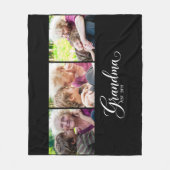 Oma heeft elegante zwarte script 3 foto fleece deken (Voorkant)
