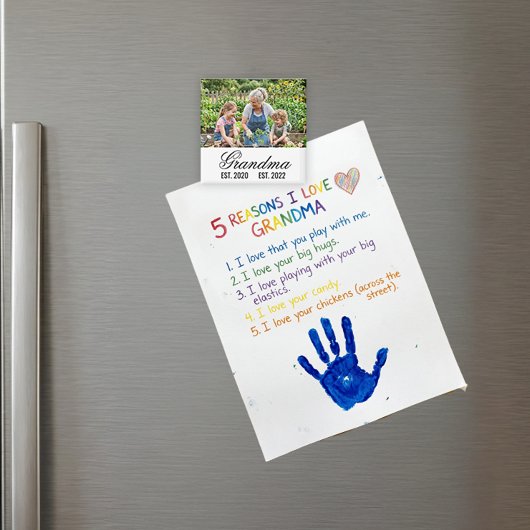 Oma heeft foto-aandenken opgericht magneet