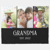 Oma heeft het moderne schrift 3 foto ingesteld fleece deken (Voorkant (Horizontaal))