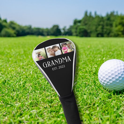 Oma heeft het moderne schrift 3 foto ingesteld golfheadcover