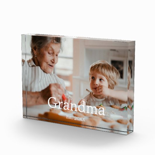 Oma Heeft Modern Fotocadeau Opgericht Fotoblokken (Rechts)