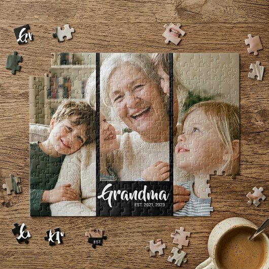 Oma heeft Modern Schrift 3 Foto ingesteld Legpuzzel