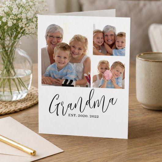 Oma heeft modern schrift 3 foto kaart