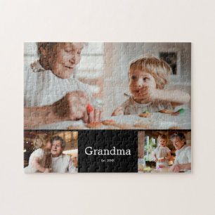 Oma heeft Modern Schrift 3 Foto opgericht Legpuzzel