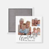 Oma heeft Modern Schrift 3 Foto opgericht Magneet (Voorkant / Achterkant)