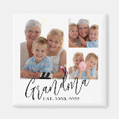 Oma heeft Modern Schrift 3 Foto opgericht Magneet (Voorkant)