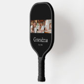 Oma heeft Modern Schrift 3 Foto opgericht Pickleball Paddle (Links)