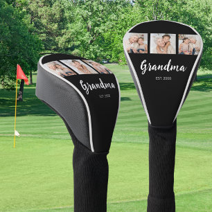 Oma heeft Modern Schrift 3 Foto Zwart ingesteld Golfheadcover