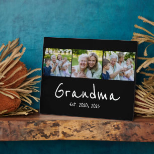 Oma heeft modern schrift zwart 3 foto fotoplaat