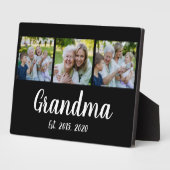 Oma heeft modern schrift zwart 3 foto ingesteld fotoplaat (Zijkant)