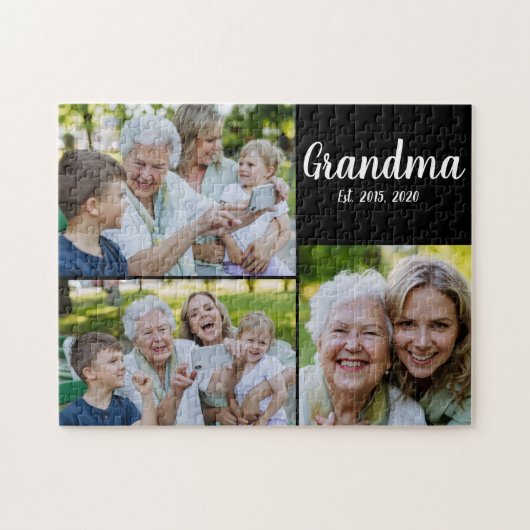 Oma heeft modern schrift zwart 3 foto legpuzzel (Horizontaal)