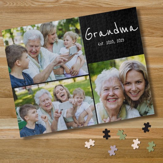 Oma heeft modern schrift zwart 3 foto legpuzzel
