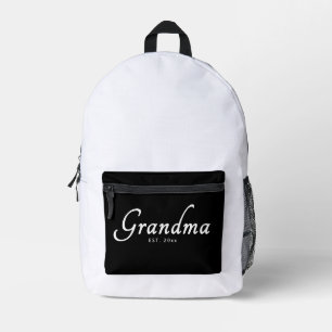 Oma heeft nieuwe oma-cadeau opgericht bedrukte rugzak