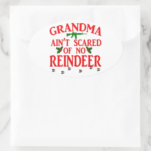 Oma heeft Ran over Ovale Sticker (Tas)