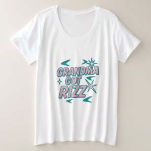 Oma heeft swag — Atomair turquoise-roze pop Grote Maat T-shirt