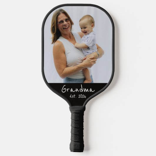 Oma heeft wit script foto ingesteld pickleball paddle (Achterkant)