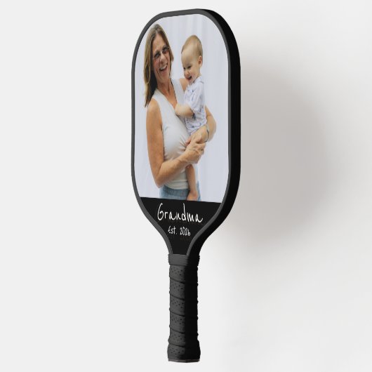 Oma heeft wit script foto ingesteld pickleball paddle (Links)
