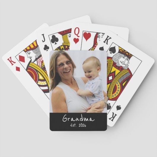 Oma heeft wit script foto ingesteld pokerkaarten (Achterkant)