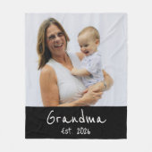 Oma heeft wit script foto opgericht fleece deken (Voorkant)