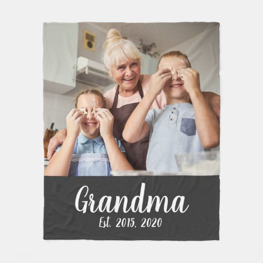 Oma heeft witte script foto ingesteld fleece deken (Voorkant)