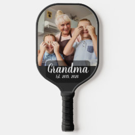 Oma heeft witte script foto ingesteld pickleball paddle