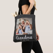 Oma heeft witte script foto ingesteld tote bag (Dichtbij)