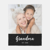 Oma heeft Zwarte Moderne Script Foto Neergezet  Fleece Deken (Voorkant)