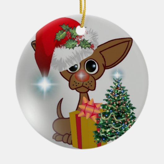 Oma - Het is een kerstfeest van Mousy Dog Keramisch Ornament (Voorkant)