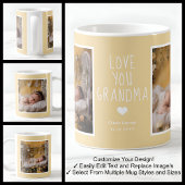 Oma hou van je foto's modern geel C62 wit Koffiemok