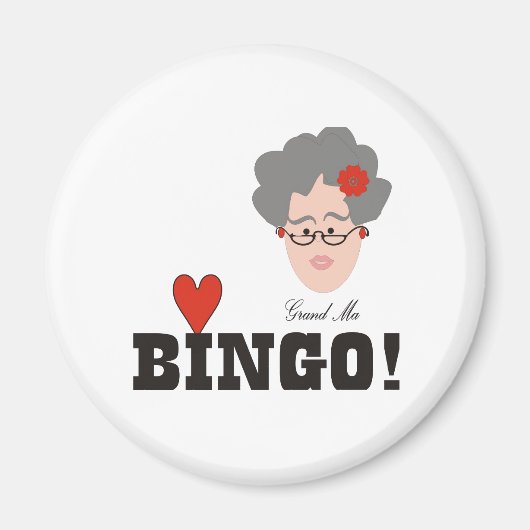 Oma houdt van bingo magneet (Voorkant)