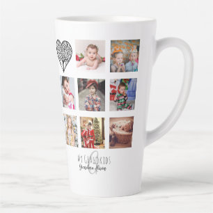 Oma houdt van haar familieboom Foto Collage Gift Latte Mok