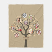 Oma houdt van haar familieboom Foto Collage Soft Fleece Deken (Voorkant)