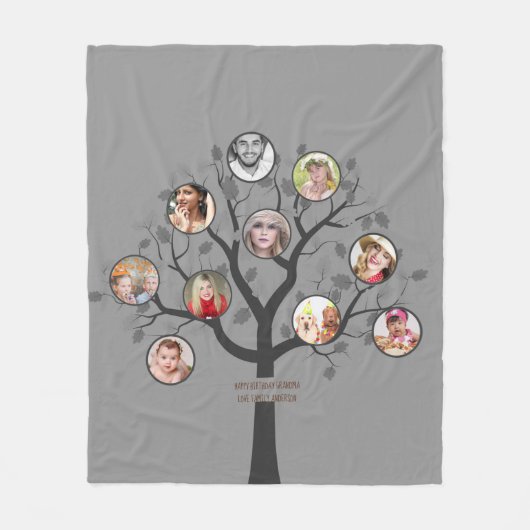 Oma houdt van haar familiestamboom Fotocollage Zac Fleece Deken (Voorkant)