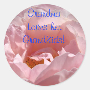 Oma houdt van haar kleinkinderen! stickers Roze Ro