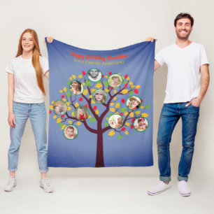 Oma houdt van haar zachte fotocollage met families fleece deken