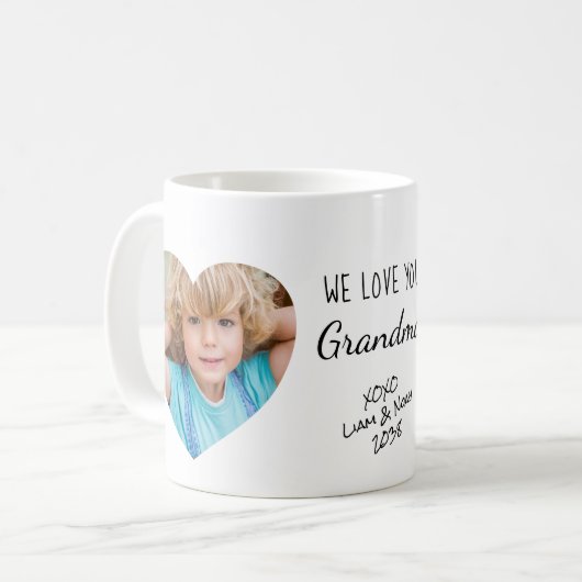 Oma houdt van je foto's harten koffiemok (Voorkant links)