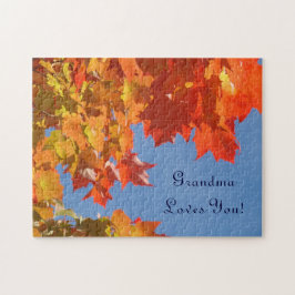 Oma houdt van jou! puzzels cadeaus Herfstbladeren