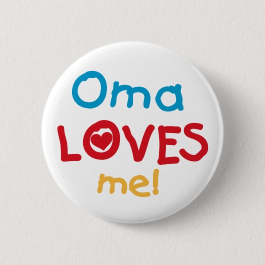 Oma houdt van me T-shirts en cadeautjes Ronde Button 5,7 Cm (Voorkant)