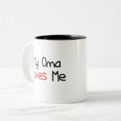 Oma houdt van mij tweekleurige koffiemok (Voorkant links)